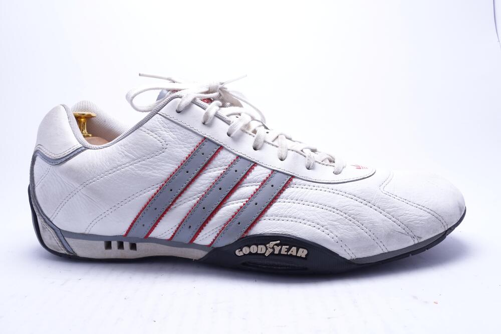Adidas Team Goodyear Shoes Mens Size 13 White Leather Driving Sneakers 465746